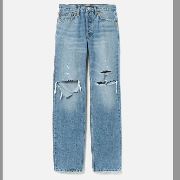 Re/Done 90s Comfy Jean in Sunfaded Destroy 29 - Picture 1 of 5